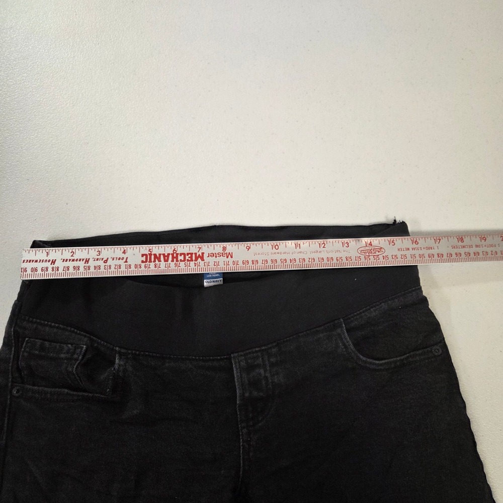 Old Navy Maternity OG Straight Jeans Black Low Panel Stretch Denim Size 8 - Picture 4 of 6